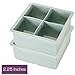 Pratico Kitchen Large Ice Tray, 4 Big 2.25 inch Ice Cubes for Whiskey and Cocktails, 2 Pack