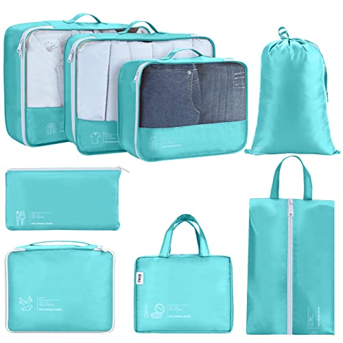 Packing Cubes for Travel,DIMJ 8 Set Travel Bags Organizer for Luggage Suitcase Organizer Bags