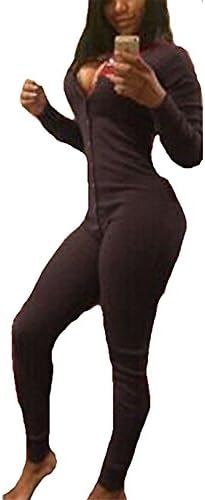 YUMiiiooo Nice Women's Sexy Long Sleeve Elasticity Bodycon Bodysuit Jumpsuit Rompers Club GreyLarge