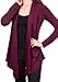 DRSKIN Women's Open - Front Long Sleeve Knit Cardigan (Cardigan Wine, XL)