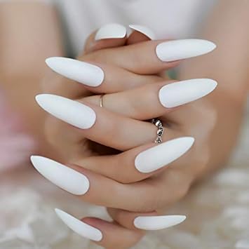 Amazon Com 24pcs Kit Extra Long Matt Acrylic Artificial Nails