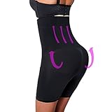 Larry&Marry Women High Waist Cincher Girdle Belly Slimmer Trainer Black Shapewear Butt Lifter
