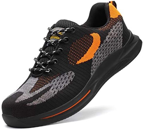 Zyfxz スポーツトレーナーを実行する安全靴ファッション軽量飛行織男性と女性の屋外レジャー作業靴鋼のつま先キャップ夏通気性デオドラント 安全靴 Color 45 C 在庫処分 Size