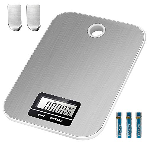 Digital Food Scale Digital Multifunction Kitchen Scale Stainless Steel Platform Weight Scale Ounce Pound Gram Cooking Scale With LCD display With Tare Function (White)