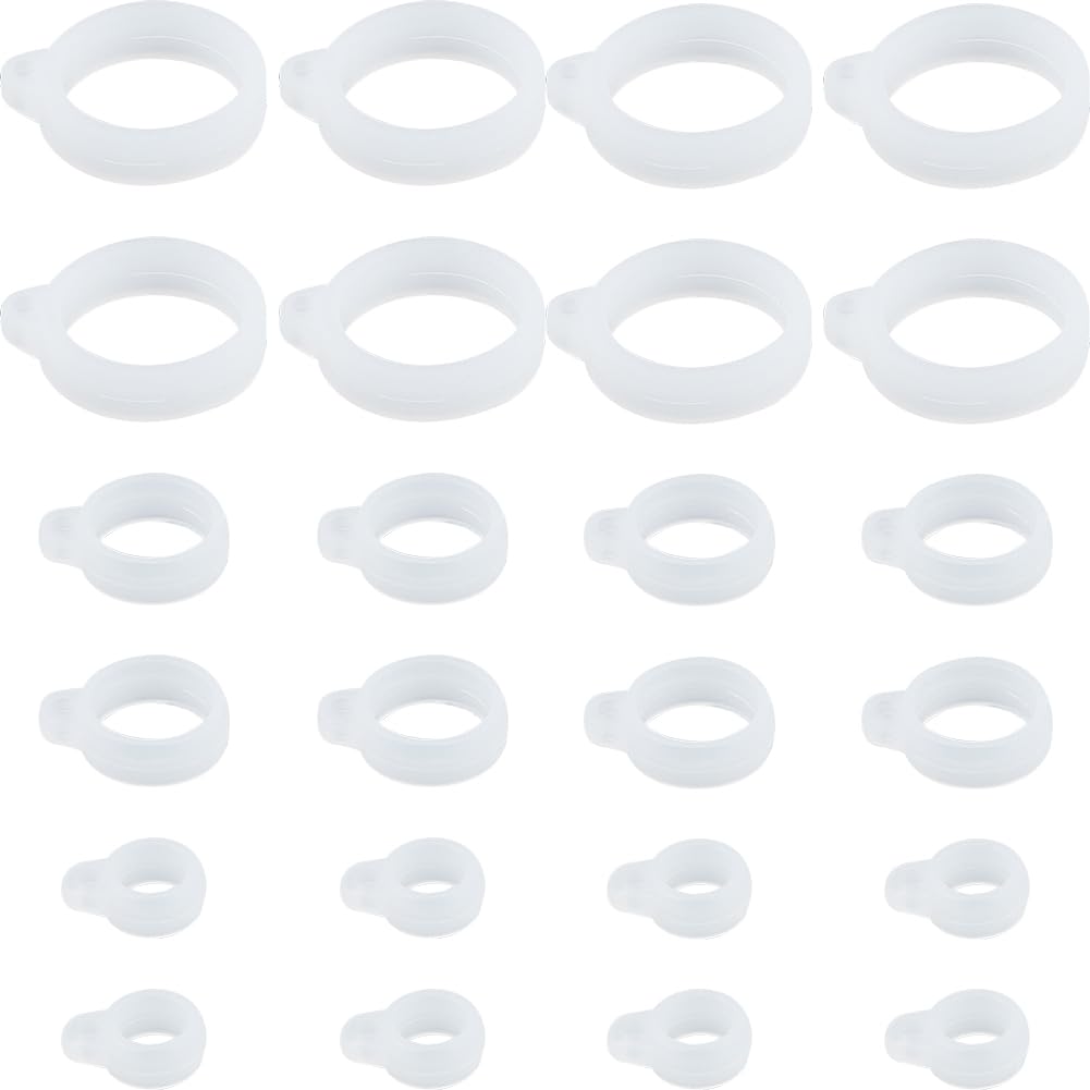 GORGECRAFT 60Pcs 3 Sizes Silicone Rubber Rings Anti-Lost Adjustable Band Holder Multipurpose Cases Necklace Lanyard Replacement Pendant Carrying Kit for Pens Keychains Office Sport 8mm 13mm 20mm — image 1