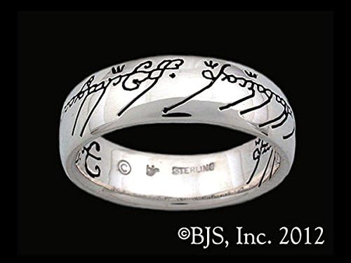 The One Ring of Power Lord of the Rings The Ruling Ring Black Script in Sterling Silver