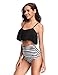 LALAVAVA Women's High Waisted Bikini Sets Flounce Bikini Crop Top Monokini Bathing Suits