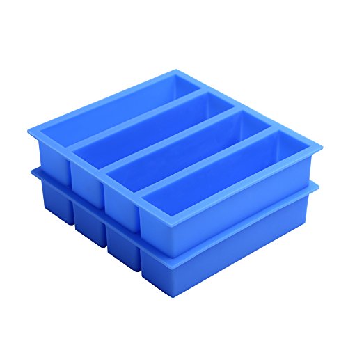 Silicone Ice Cube Tray with Easy Release Ice Cube Molds Collins Ice Tray, Large Ice Stick Cube for Cocktail Whiskey, Also Used for Butter Mold 2 Pack-Blue