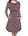 Larenba Womens Long Sleeve Stripe Maternity Nursing Dress for Breastfeeding