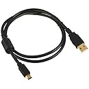 Monoprice 3-Feet USB 2.0 A Male to Mini-B 5pin Male 28/24AWG Cable with Ferrite Core (Gold Plated) (105447)