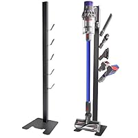 XIGOO Vacuum Docks Station Holder Stand for Dyson V11 V10 V8 V7 V6 Cordless Vacuum Cleaners & Accessories, Stable Metal Organizer Rack, Brushed Black