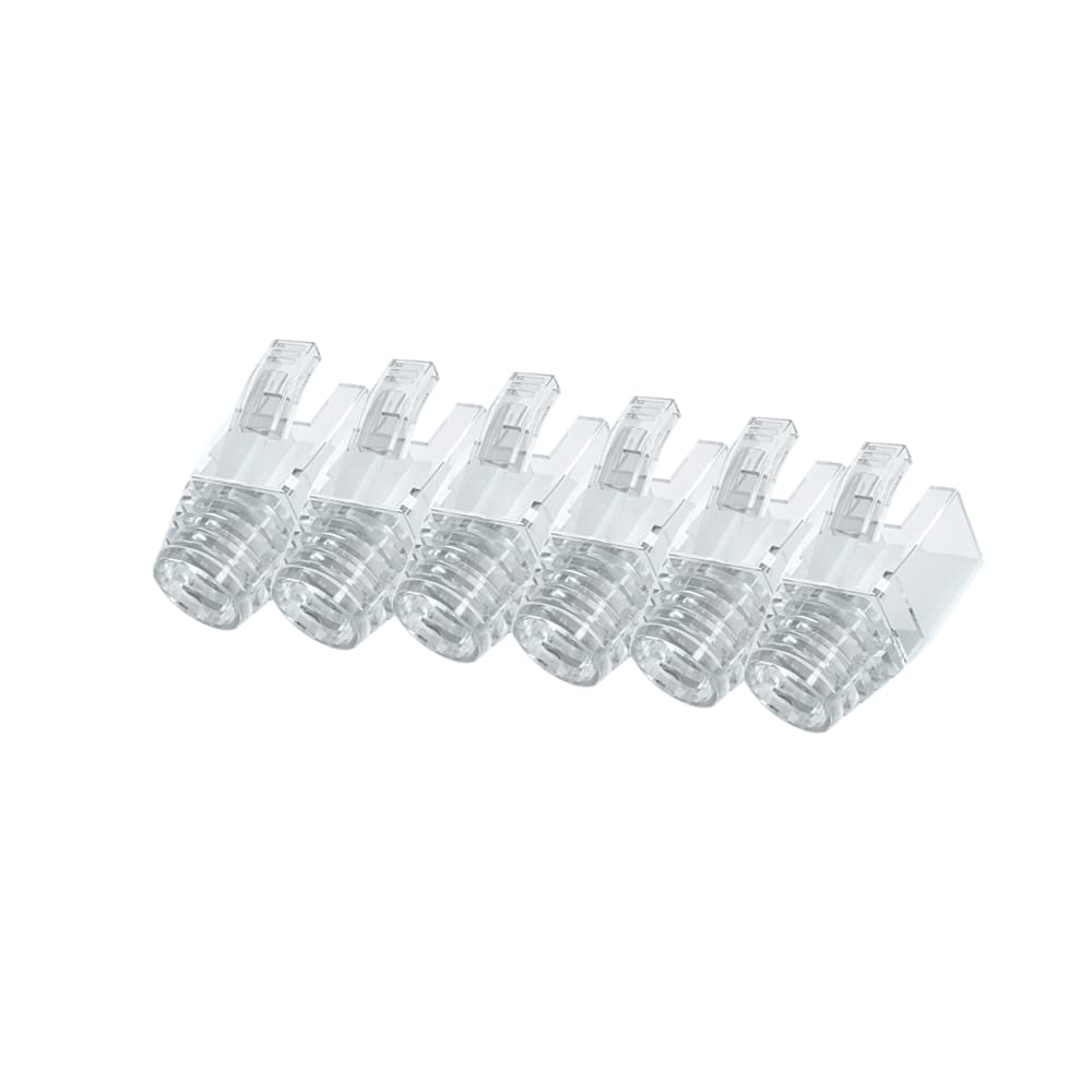 50 Pcs Cat7 Cat7A Cat8 Strain Relief Boot, RJ45 Plug Connector Cover Modular Network Plug Connector Cap Cable Connector Boots, Transparent — image 1