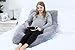 AngQi Pregnancy Pillow U-Shaped, Full Body Pillow for Pregnant Women, with Maternity Pillow Velvet Cover, Grey-Blue…