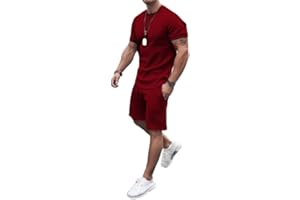 congluoki Men's Shirt and Shorts Set 2 Piece Outfits Fashion Summer Tracksuits Casual Sportwear Set
