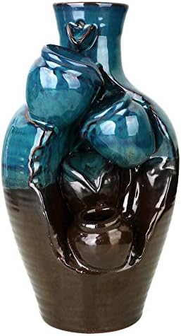 Gets Waterfall Incense Burner Blue Backflow Incense Cone Burners Ceramic Smoke Incense Holder with 10 Incense Cones