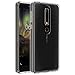 Nokia 6.1 Case,Nokia 6 2018 Case,Yiakeng Waterproof Wallet Slim Soft Glitter Silicone Crystal TPU Phone Cases Full Cover for Nokia 6.1 Case (Clear)