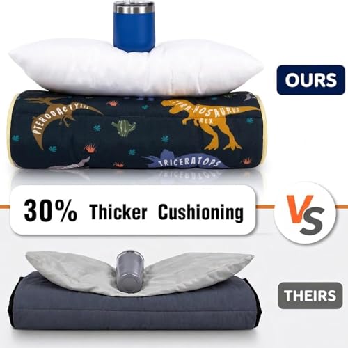 Primlect Toddler Nap Mat with Pillow, Thickened Extra Large Sleeping Bag | 55''x35'' Sleeping Mat with Blanket, Washable, Roll up, Perfect for Daycare, Preschool, Kindergarten, Boys and Girls