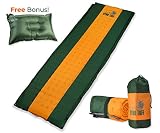 Ryno Tuff Sleeping Pad Set, Self Inflating Sleeping Pad with Free Bonus Camping Pillow, The Foam Camping Mattress is Large, Comfortable and Well Insulated, Yet Compact When Folded (Sleeping Pad Set)
