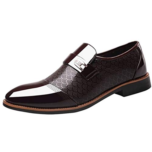 image for Corriee Mens Leather Oxford Shoes Male Pointed Toe Suit Shoes Flats Me