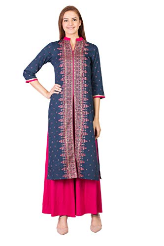 SABHYATA Women's Kurta 100% Pure Cotton Kurti Women Tunic Casual Long Multicoloured Dress