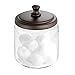 mDesign Bathroom Vanity Storage Organizer Canister Jar and Toothbrush Holder for Cotton Swabs, Cotton Rounds, Cotton Balls, Makeup Sponges, Bath Salts and Toothbrushes - Set of 2 - Bronze