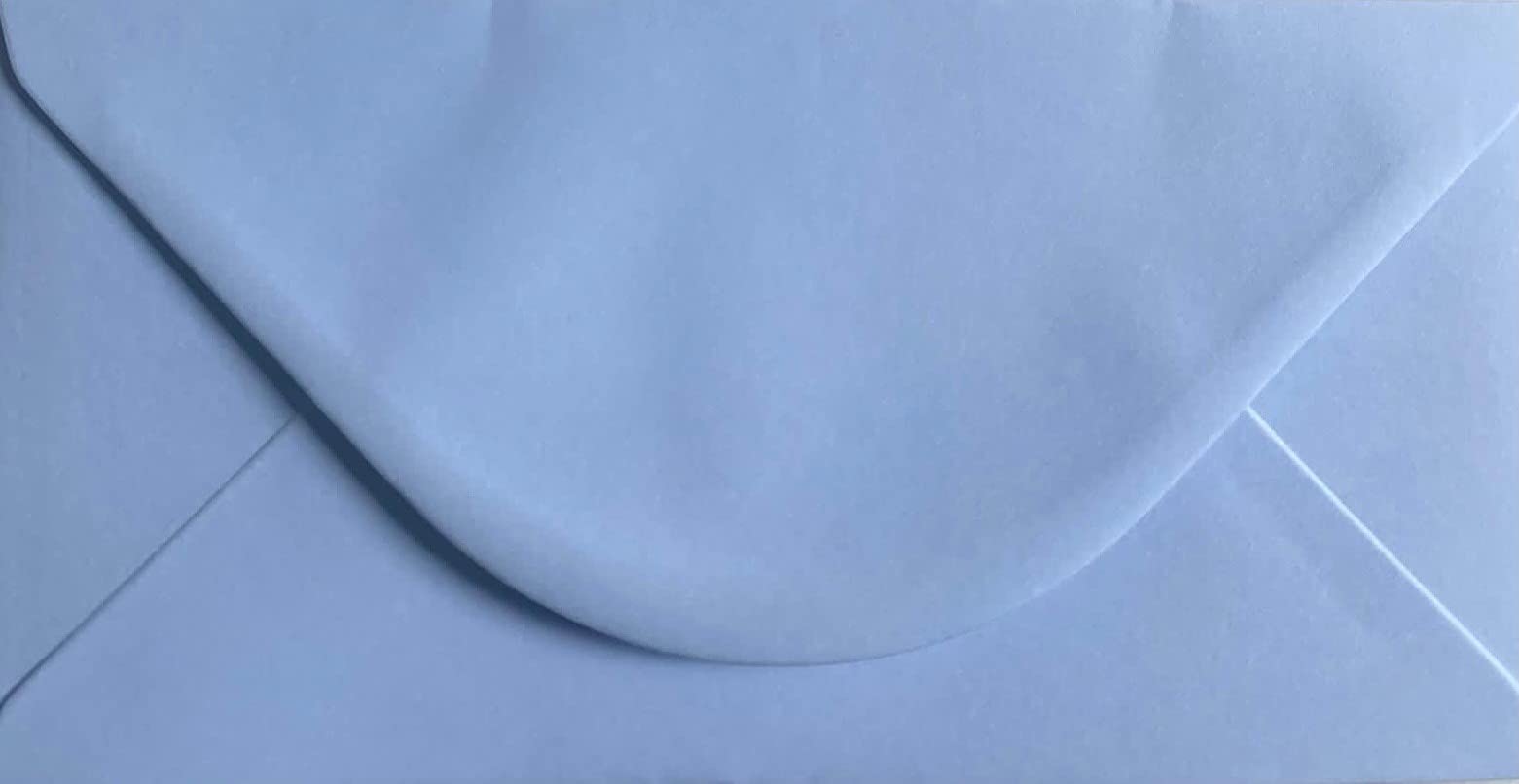DL Coloured Envelopes for Greeting Cards Wedding Invitations & Crafts (110x220mm) Pack of 100 (Baby Blue)