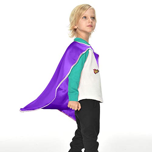 Superhero-Capes for Kids Bulk with Masks - Boys Girls Super-Hero Dress Up Party, 16 Pack (Purple)