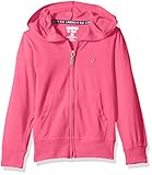 Limited Too Girls' Long Sleeve Zip Front Jersey Hoodie,Fuchsia,7/8