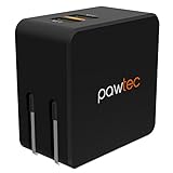 Pawtec Dual 2-Port Foldable Compact USB Travel Wall Charger 5V 4.2A / 21W Apple & Android Smart Circuit Optimized For iPhone, iPad, Galaxy, Smartphones, & Tablets with Storage Sleeve for iPhone 6s 6 / 6s 6 Plus / SE / iPad Pro / iPad Mini, iPod, LG, Samsung Galaxy S7, Note 6, Note 5, Power Banks (Black)