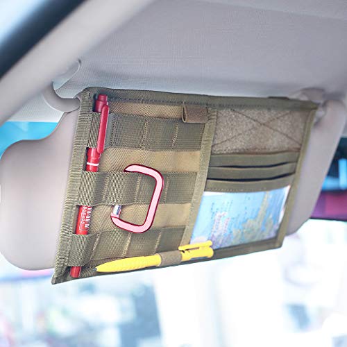 Tactical Molle CD/DVD Portable Carry Wallet Holder Pouch Sunshade Storage Bag (Brown) - Thumbnail 2