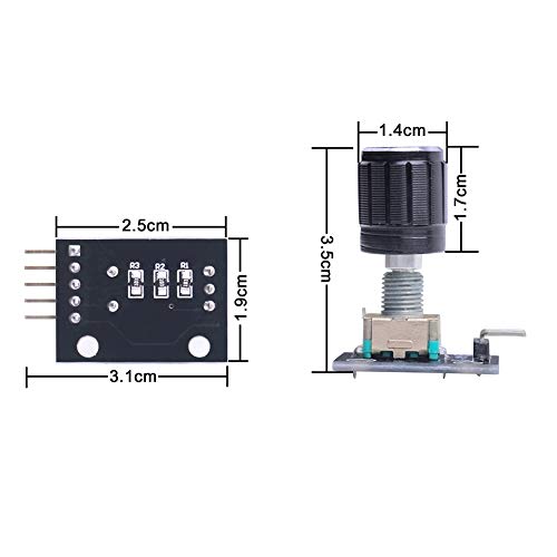 WayinTop 5pcs 360 Degree Rotary Encoder Module KY-040 Brick Sensor Development Board with Push Button for Arduino - Thumbnail 2