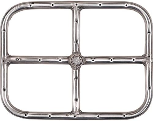 18 X 15 Inch Stainless Rectangular Single Natural Gas Fire Pit Ring Burner