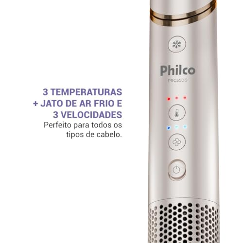 Secador de Cabelos Philco 4 em 1 Dobrável Motor BLDC PSC3500 220V