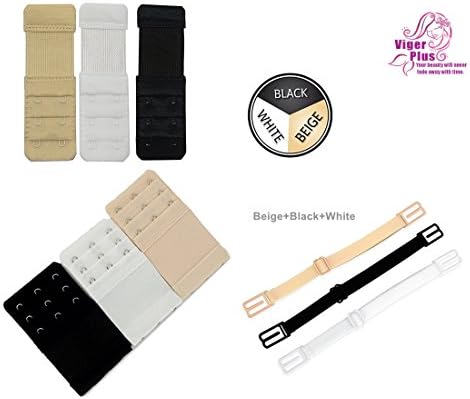 Viger Plus bra extender 6 pcs 3 Rows 2 hooks / 3 hooks and 3 pcs Bra Straps Holder Multi Color