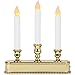 Lily's Home Battery Operated Flickering LED Triple Window Candle, Auto Sensor for On at Dusk and Off at Dawn, Useful at Weddings or for Holiday Decoration (10