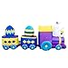 Holidayana Inflatable Easter Bunny Train - 10ft Long Easter Train Yard Decoration with Engine and 2 Cars, Includes Built-in Bulbs, Tie-Down Points, and Powerful Built in Fan