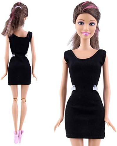 Baomabao For Barbie Doll Black Fashion Handmade Princess Dress Clothes Gown (C)