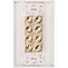 Buyer's Point Four Speaker Wall Plate, Premium Quality Gold Plated Copper Banana Binding Post Coupler Type
