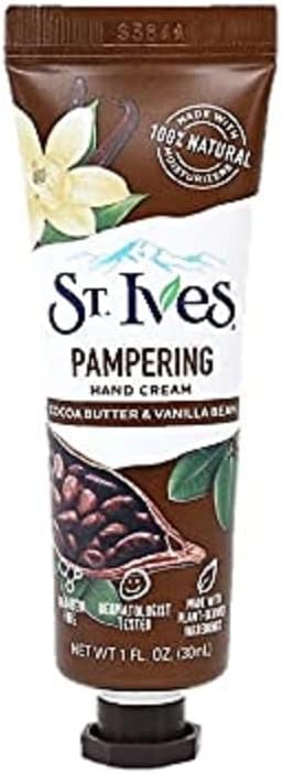 St Ives Hand Cream 30ml Cocoa Butter Vanilla Beans Pampering Lotion