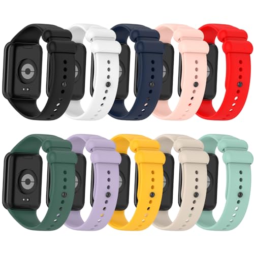 Xisair 10 Silicone Bands Compatible with Redmi Watch 4 & Xiaomi Band 8 Pro Breathable and Soft Replacement Strap for Xiaomi Redmi Watch 4 & Xiaomi Mi Band 8 Pro Sport Bracelet