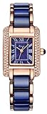 Voeons Women's Watches Japan Quartz Movement Analog Lady Fashion Luxury Bracelet Watch KW6036S Rose Gold Blue Dress Watch for Female