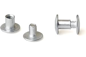 TruBind Aluminum Chicago Screw and Post Sets | 1/4 Inch Length | 3/16 Inch Diameter | Silver-Colored | 100 Screws and 100 Posts
