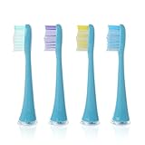 Replacement Brush Heads for: Ivation Rechargeable Electric Toothbrushes w/Sonic Wave Technology - 4-Pack, Color Coded