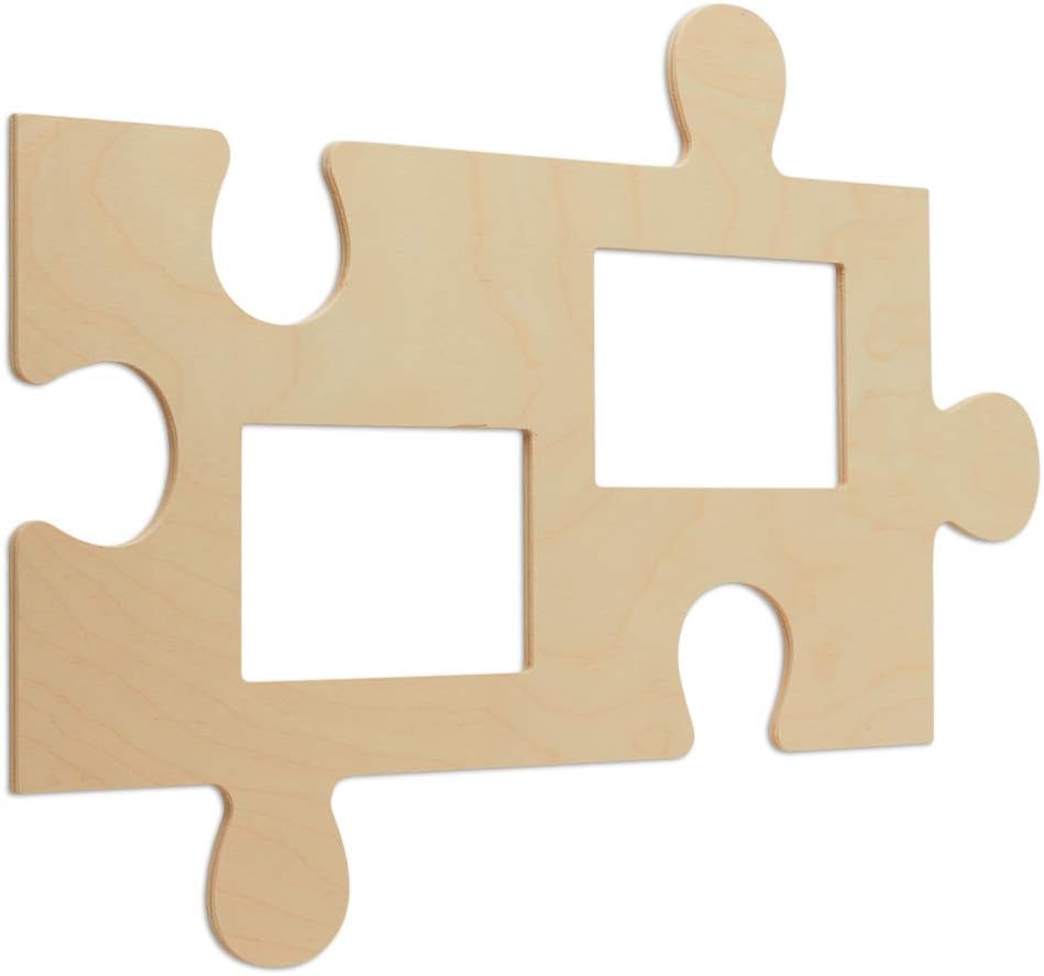 Amazon Com Unfinished Wood Puzzle Piece Picture Frame 12 X 21