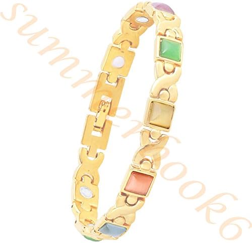 Women Magnetic Therapy Opal Bracelets Health Copper Zinc Alloy Bracelet Pain Relief for Arthritis (Colour)
