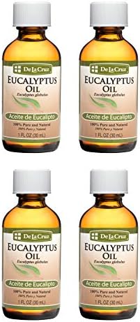 De La Cruz Pure Eucalyptus Essential Oil, Steamdistilled, Bottled In Usa 1 Fl Oz (4 Bottles)
