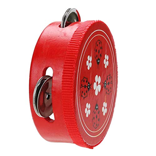 millet16zjh Cartoon Wooden Handheld Tambourine Jingle Percussion Musical Instrument Kids Toy - Random Style