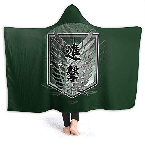 Runbar Attack on Titan Hooded Blanket AOT The Wings of Freedom Plush Cloak Blanket Cape for