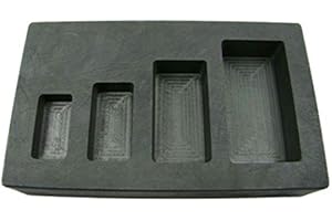 MAKE YOUR OWN GOLD BARS 1-2-5-10 oz High Density Graphite Gold Bar Mold 4-Cavities-Silver Copper Scrap