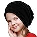 Children Spring Hat Knitted Slouchy Beanie, Bonnet, Trendy Lightweight Baggy Warm Head Cap (black)